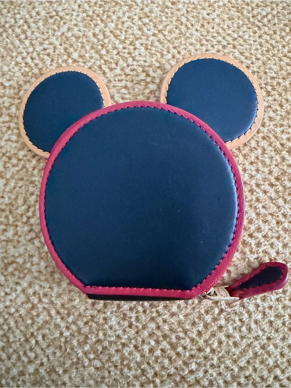 Coach Navy and Pink Kids Mickey Ear Coin Pouch